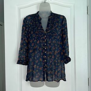 Joie Sheer Floral Boho Top